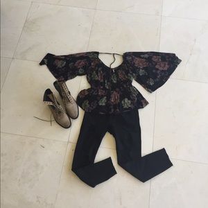 Free People floral boho top